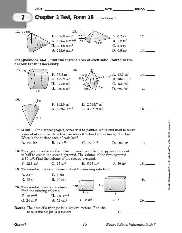 Answer Key For Geometry Unit 2 Test